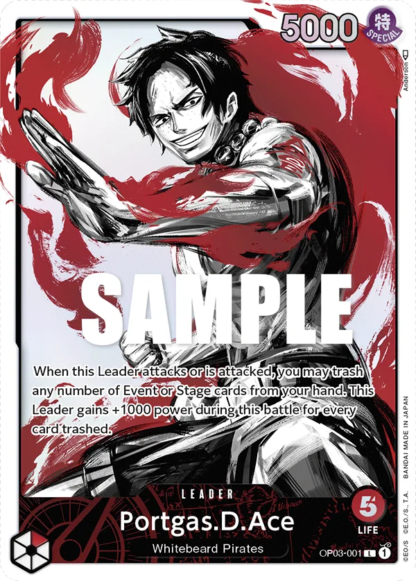 Portgas.D.Ace (Alternate Art) • Leader • OP03-001 (OP03-001_p1)